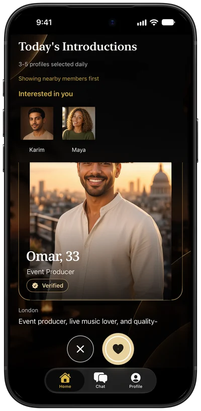 Omar, 33, event producer, with a gold Verified badge